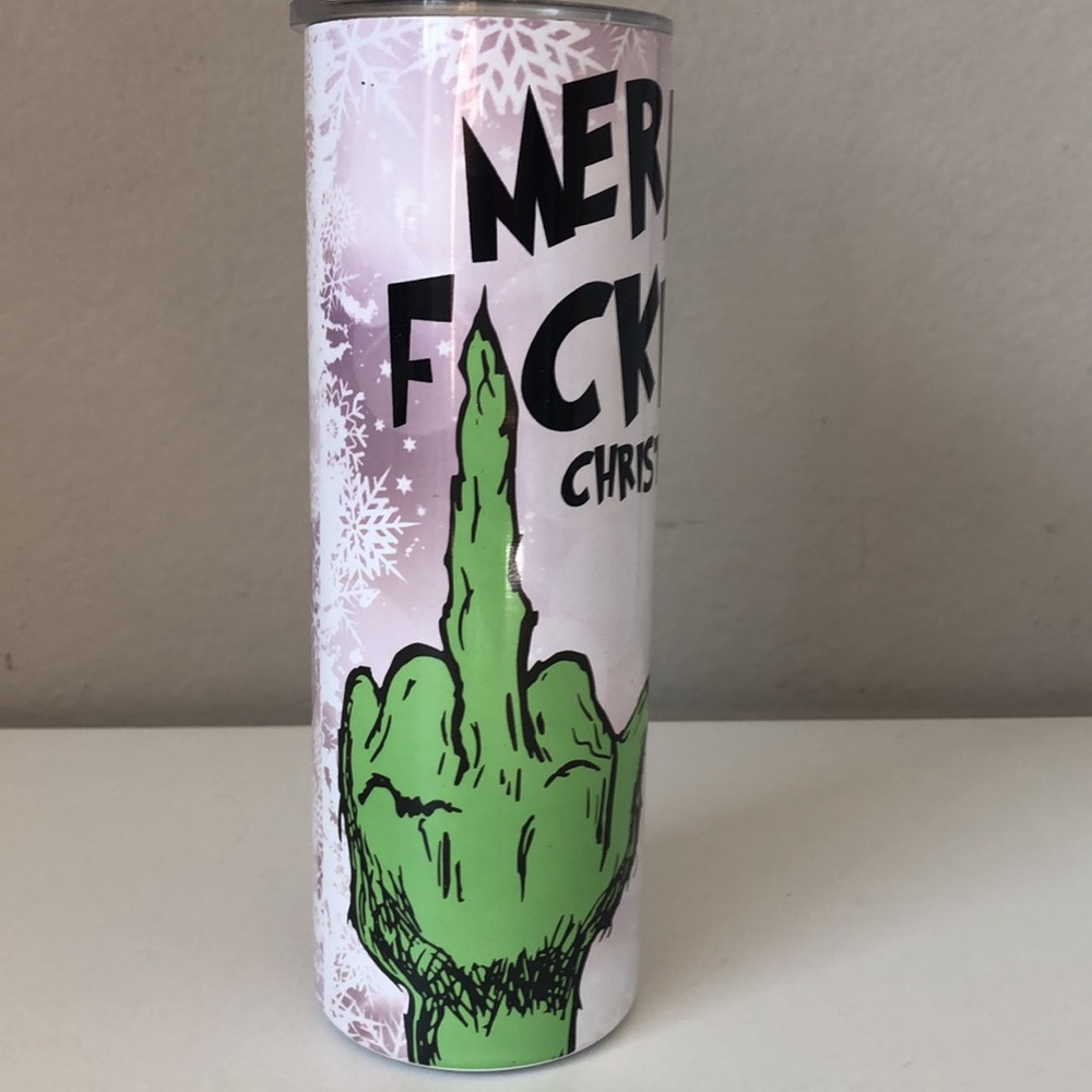 Christmas Grinch “ 100% that Grinch “ Water Bottle Tumbler - Picture 2 of 7